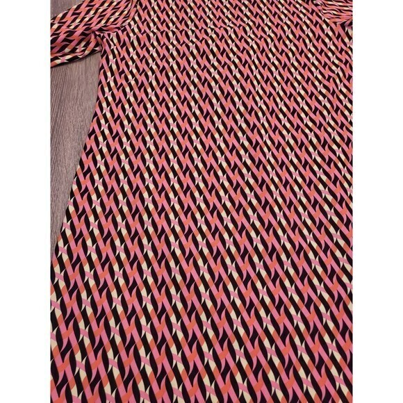Aryeh Womens Tunic Dress V Neck Pink Geometric Print‎ Multicolor Size Large - Picture 9 of 14